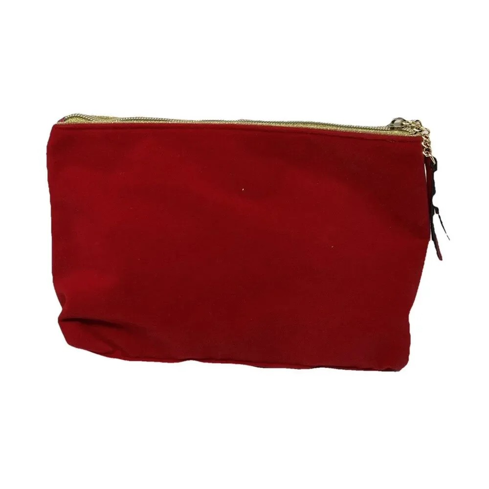 Victoria's Secret Red Velvet Glam Makeup Bag Wristlet Cosmetic‎ Case